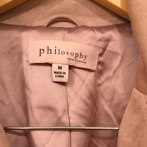Philosophy Republic Clothing Faux Suede Moto Jacket‎ Dusty Rose Size Medium - Picture 3 of 3